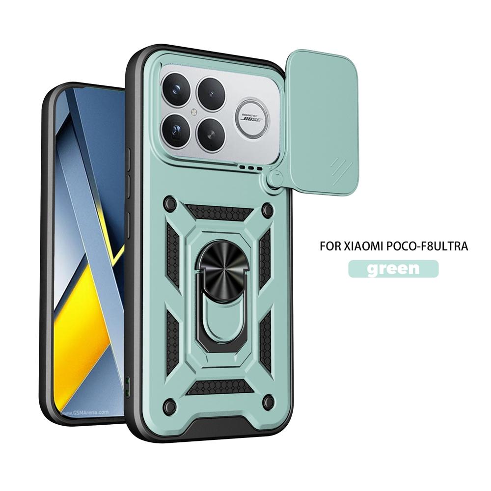 Ударопрочный Бронированный Магнитный Держатель Кольцо Чехол для Xiaomi Poco F8 Pro F8Pro Защитная Крышка Линзы для Poco F8 Ultra F8Ultra For Poco F8 Pro зелёный