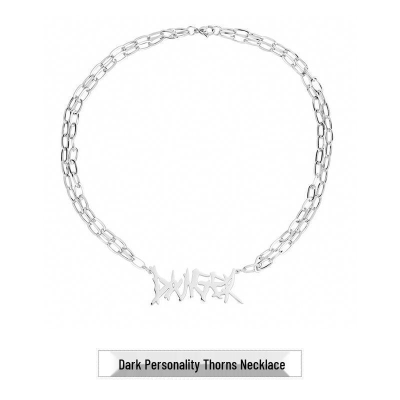 High-End Men's Hip-Hop Titanium Necklace with Thorn Pendant