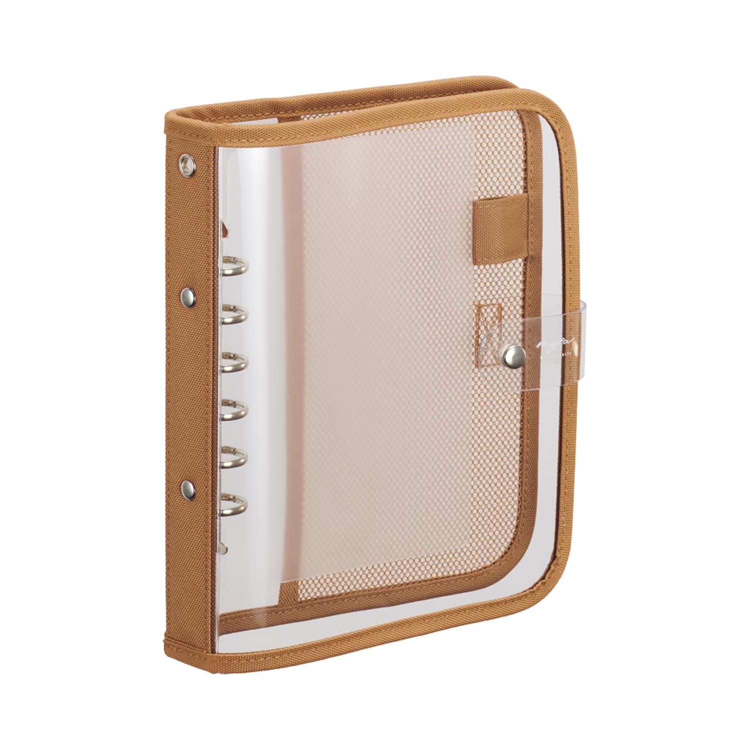 

LIHIT LAB myfa Oshikatsu Clear Mini Caramel Binder, 6-Hole, Brown, N3390-9