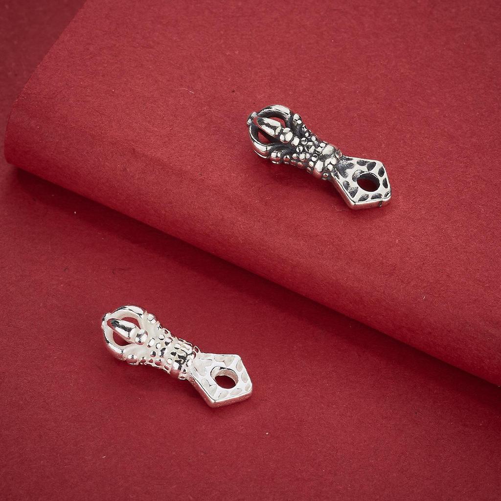 Sterling Silver Tibetan Vajra Pendant for DIY Beading & Weaving Bracelet Accessories