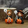 2pcs of Witch Sisters with Balloons Statues, Handcrafted Halloween Witch Decorations and Home Table Decorations, Festival Gifts
