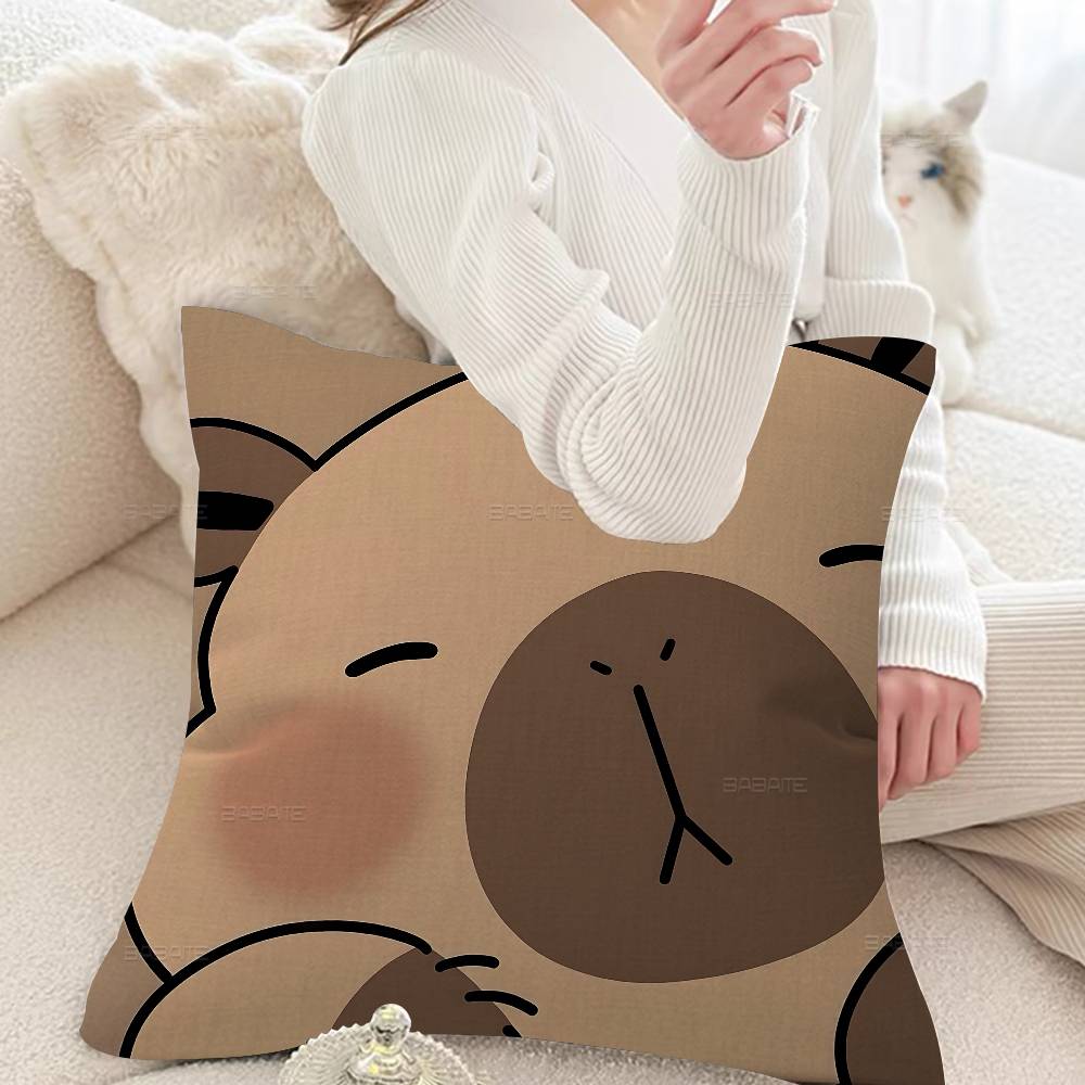 Cute Capybara Cushion Cover Pillowcase Upholstery Sofa Throw Pillow Home Decor Pillowcas