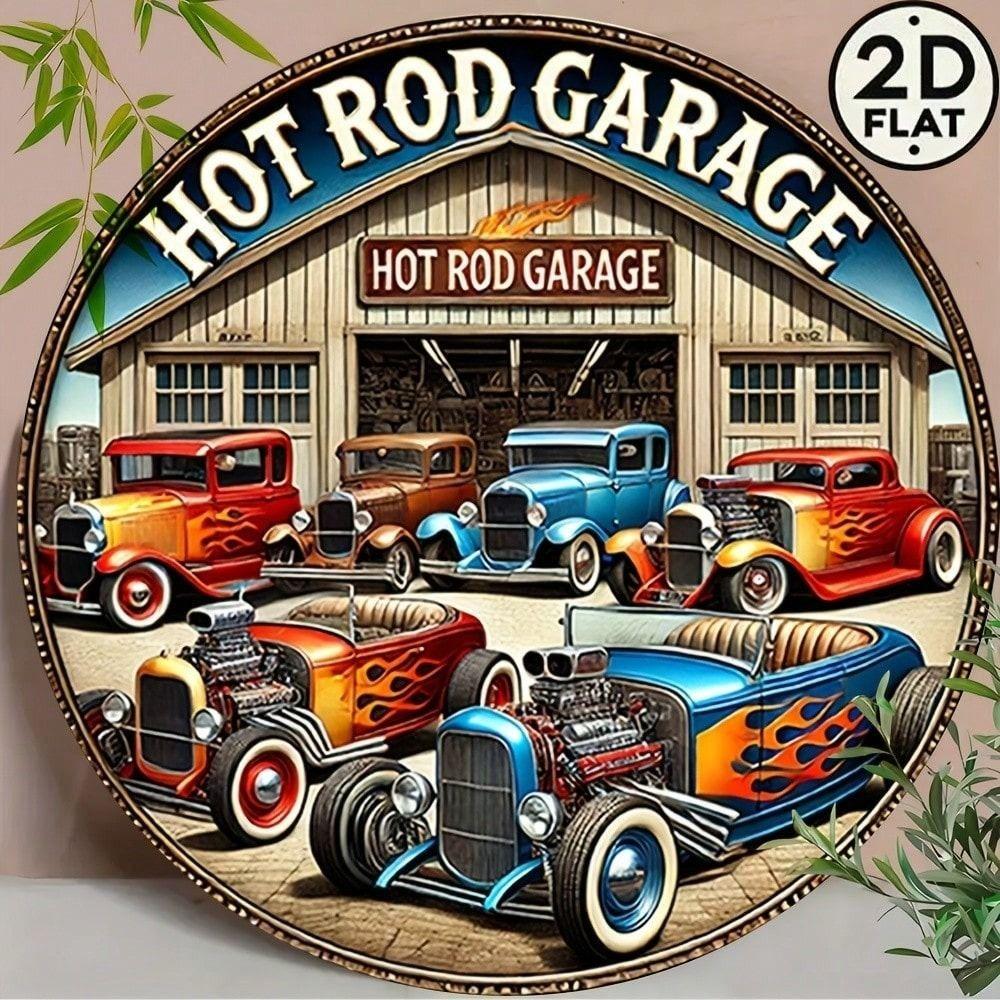 Tin Sign Metal Poster Wall Art Vintage Hot Rod Garage Decor Mechanic Gift 8x8 Inch