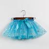 Girls' Star and Moon Mesh Tutu Skirt Set with Bow Hair Clips
