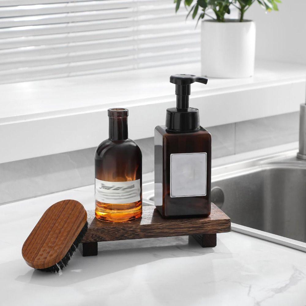 Retro Pedestal Stand Wooden Vanity Tray Home Decor Storage Holder Tray  Kitchen