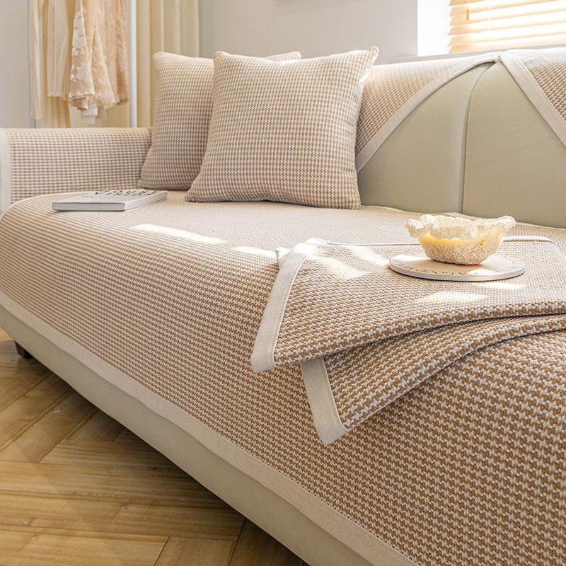 Cotton Sofa Cushion Four Seasons Universal Non-Slip Fabric Linen Coarse Cloth Modern Simple Cover Cover Backrest Cover Towel Cushion