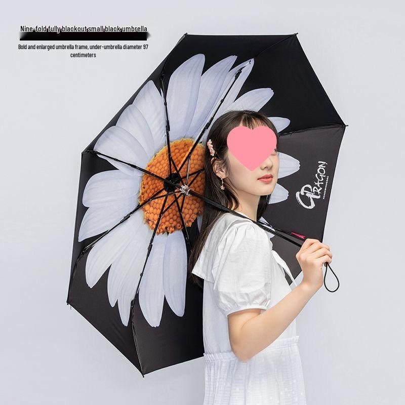 Dual-Use Automatic Folding Umbrella - Large Sunshade for Men & Women with Custom Logo and Sunscreen Protection.