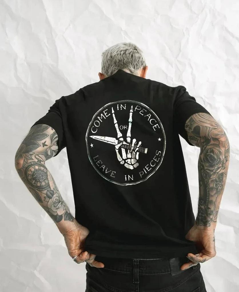 Punk Rock Skull Tshirt Fashion Tough Guy T Shirt Harajuku Heavy Metal Rock Tops Summer Street Hip-Hop Tee Ropa Hombre