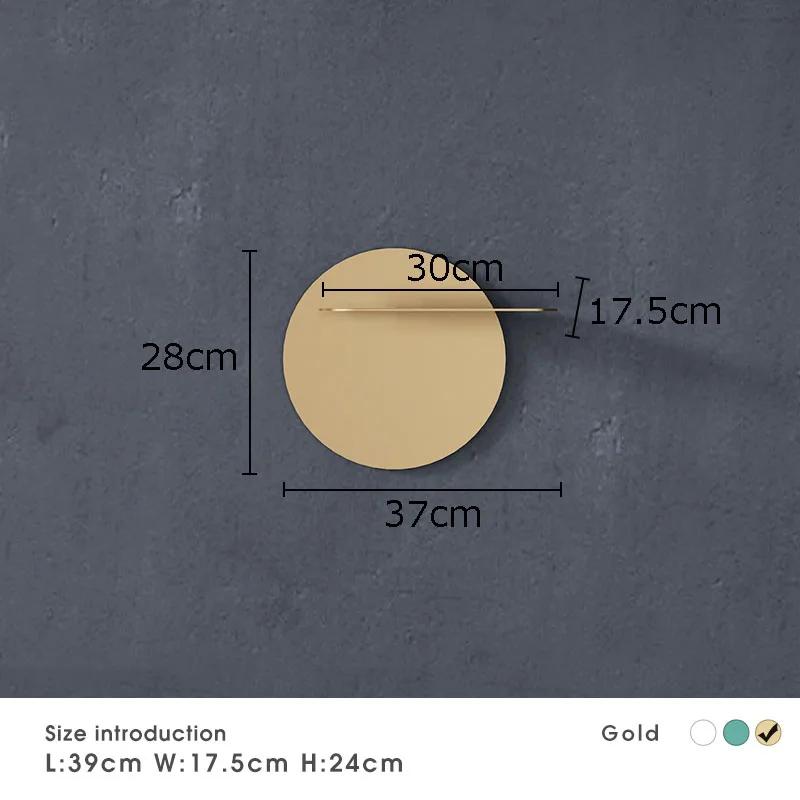 

Backdrop Wall Metal Shelving Golden Round Wall Storage Shelf Hang Hook Ornaments Mount Rack Decorative Shelves Storage Hooks