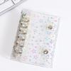 A6 Star Binder Cover Color-Changing PVC Notebook Cover with Reflective Design Transparent Spiral Planner Journal Sketchbook Accessories