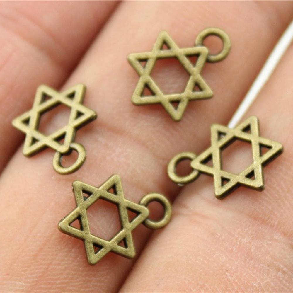 20pcs Hexagram Star Of David Charms Pendants For Bracelet Jewelry Making DIY Handmade Craft