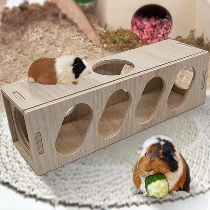 Hamster Toys Tunnel Escape Toy Hamster Wooden Hide House Multipurpose Safe Using Wooden Toys For Kittens Rabbits Weasels