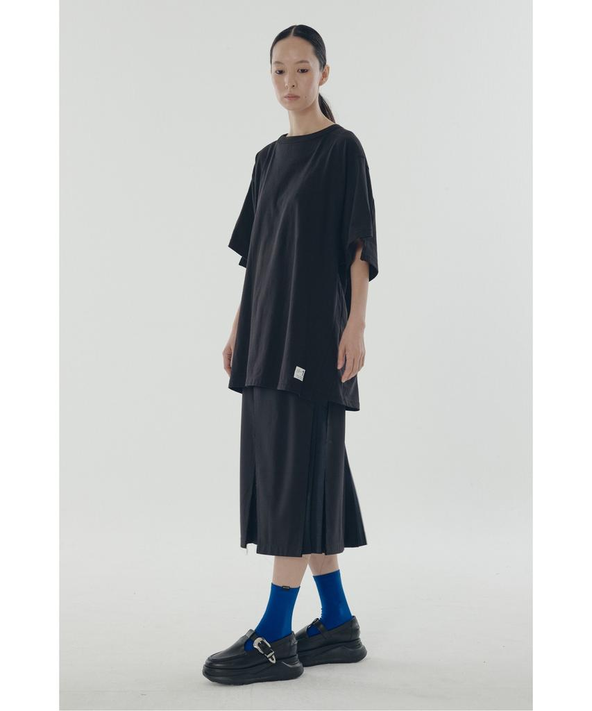 RECODE A-Line Slit Pleats Lining Skirt