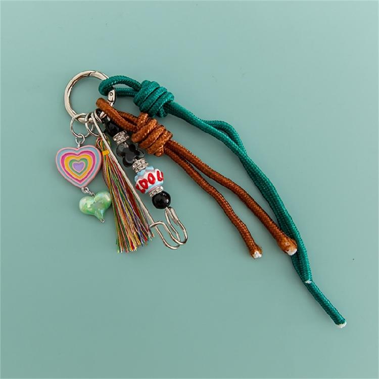 Sturdy Handmade Keychain Ornament Stylish Handmade Keychain with Intricate Rope Knot Detailing for Personal Use