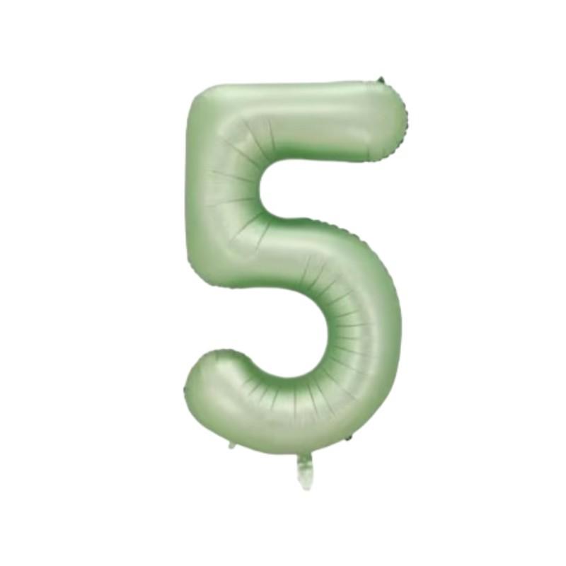 40-inch Olive Green Number Balloons for Forest Theme Birthday Party Decoration