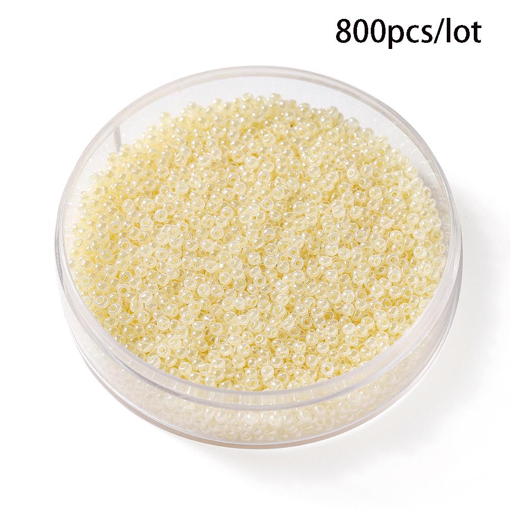 500/800Pcs/Lot 2/3mm Candy Color Glass Seed Beads Cute Bulk Small Bead Bracelet Handicraft for DIY Jewelry Making Accessories
