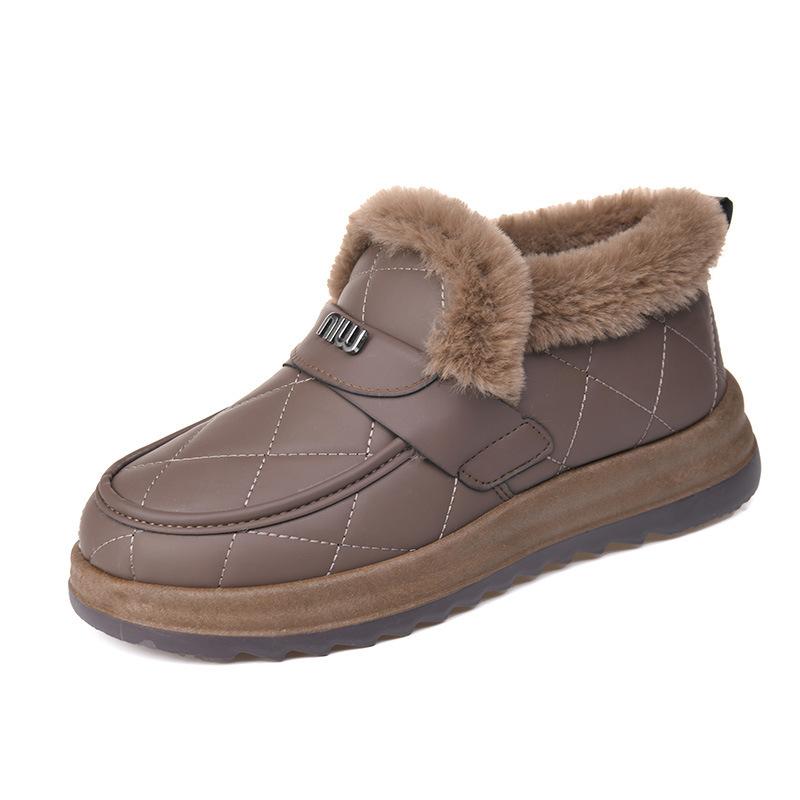 Snow boots women's new winter velvet thickened casual cotton shoes flat bottom warm waterproof leisure