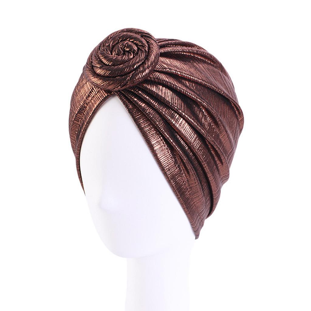Women African Headwraps Pre-Tied Bonnet Knot Beanie Cap Elastic Bandanas Pleated Muslim Turbans Hat Chemo Covers Cap