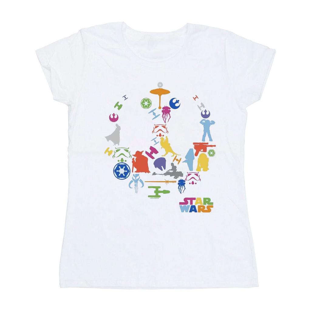 Star Wars Womens/Ladies Silhouette Collage Cotton T-Shirt