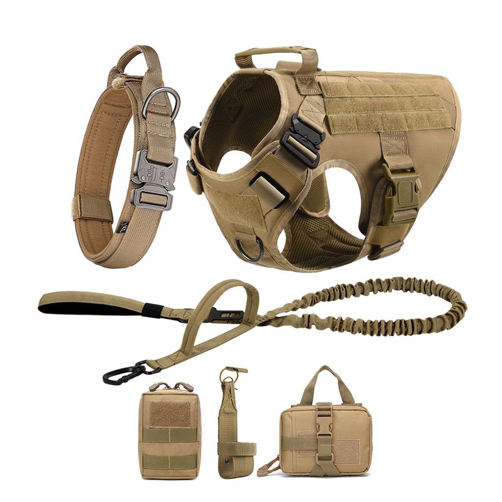 Set mit Geschirr und Leine für große Hunde, Haustier, Deutscher Schäferhund, Malinois, Trainingsweste, Hundegeschirr und Halsband für mittelgroße und große Hunde