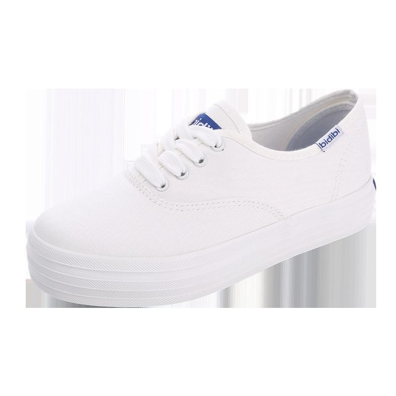 Thick -Soled Canvas Shoes Women 'S Autumn Korean Version All -Match Student Harajuku Style Solid Color Board Shoes 8091