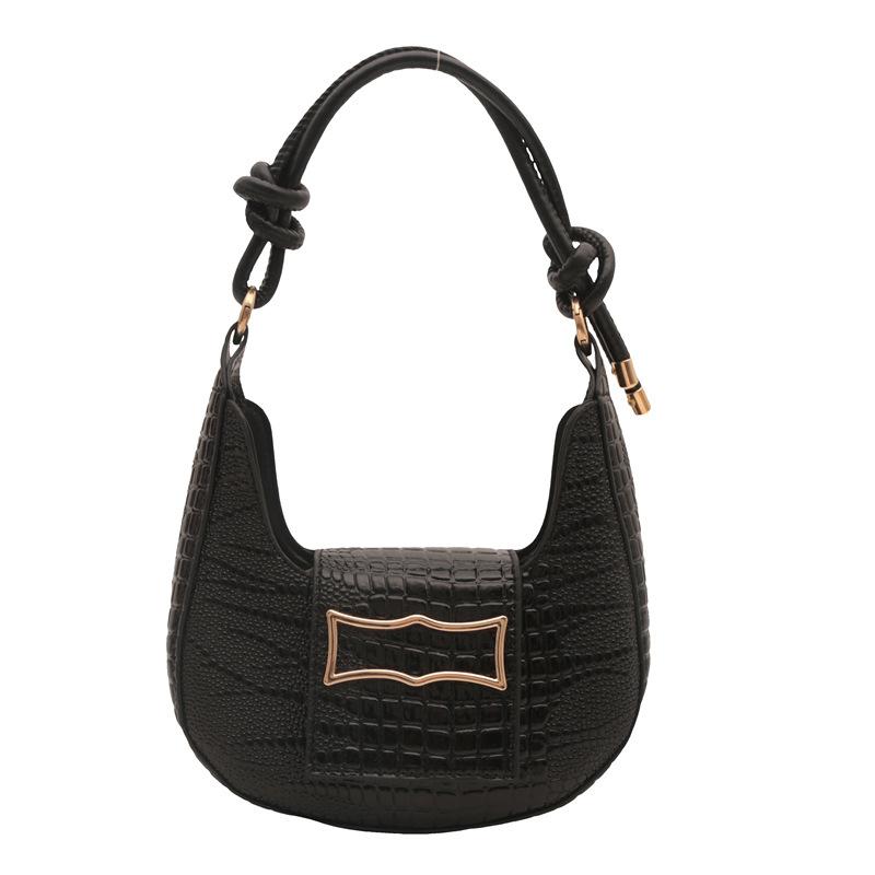 

Корейская версия ретро сумка через плечо подмышкой лето 2024 новая модная сумка-мессенджер через плечо женская сумка-полумесяц чёрный