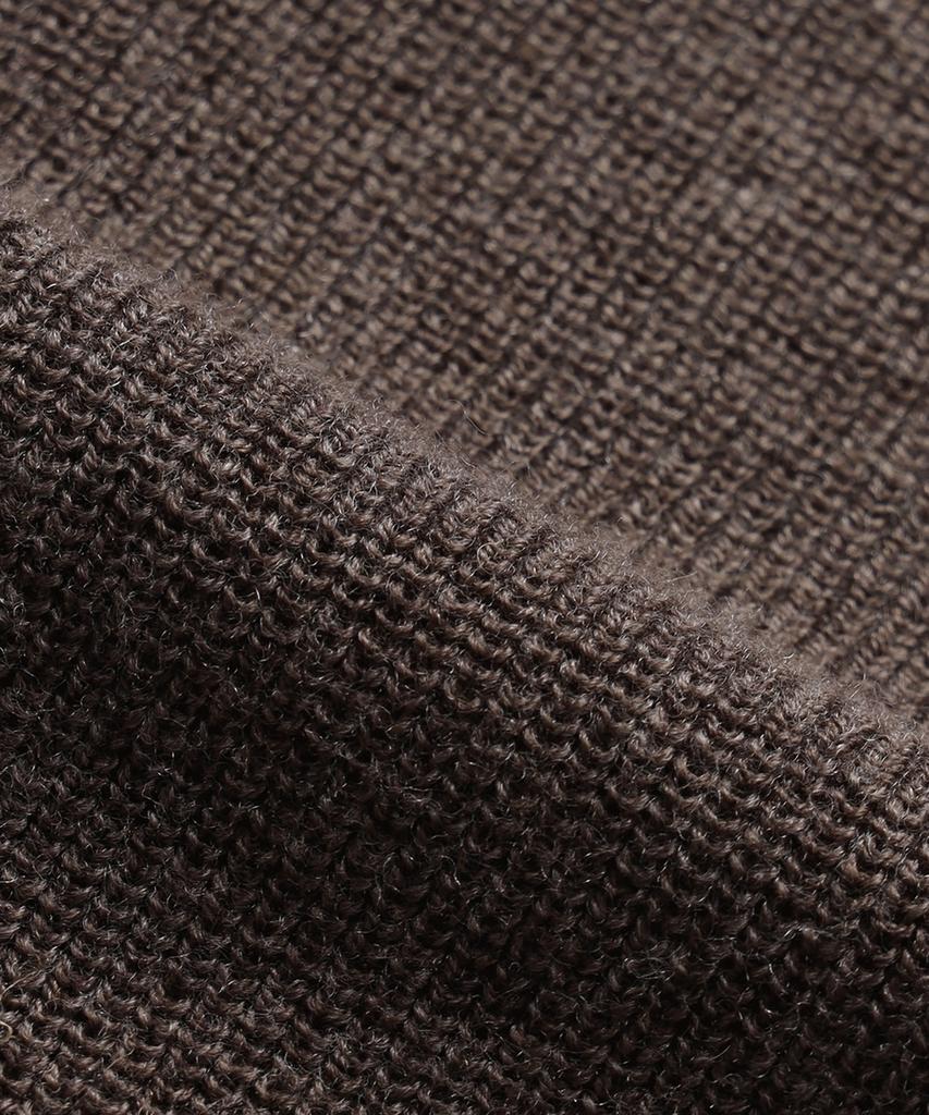 TAILDERN Leon Round Cotton Wool Sweater Brown