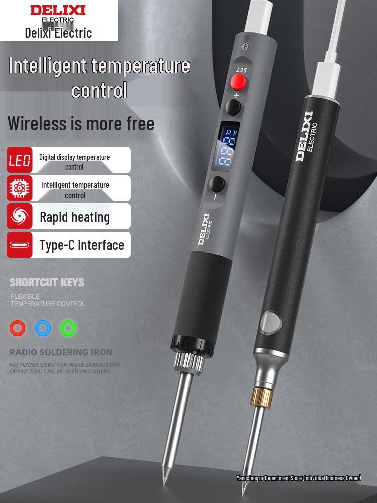 Delixi Electric Wireless USB Soldering Iron - Compact Household Repair Tool for Soldering and Welding