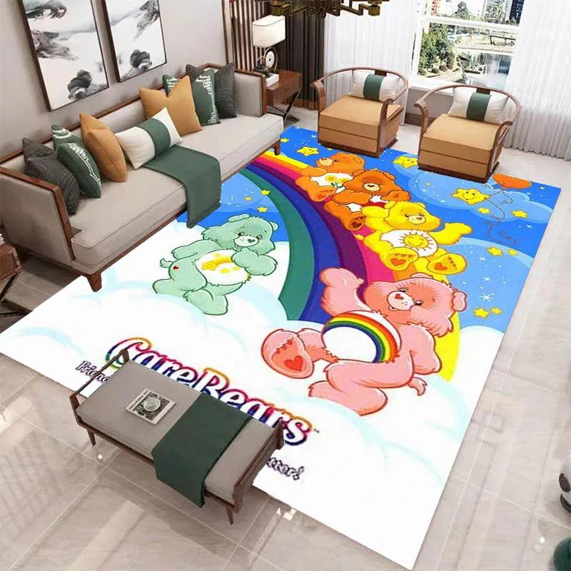 MINISO Cute C-Care Bears Printed Carpet Kitchen Mats Non -slip Carpet Outdoor Carpets Area Rug Bedroom Decor Birthday Gift