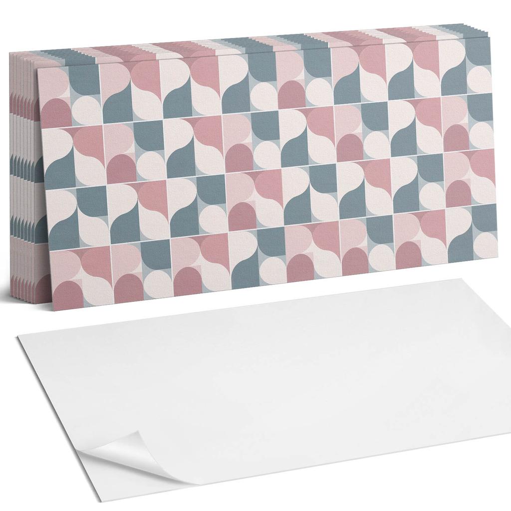 Kafelki Z Nadrukiem Winylowe Samoprzylepne Abstrakcyjny Wzór Geometryczny 10X40X20 Cm