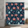 Modern Floral Print Shower Curtain Waterproof Fabric Decoration Home Bathroom Decor Custom Size Available