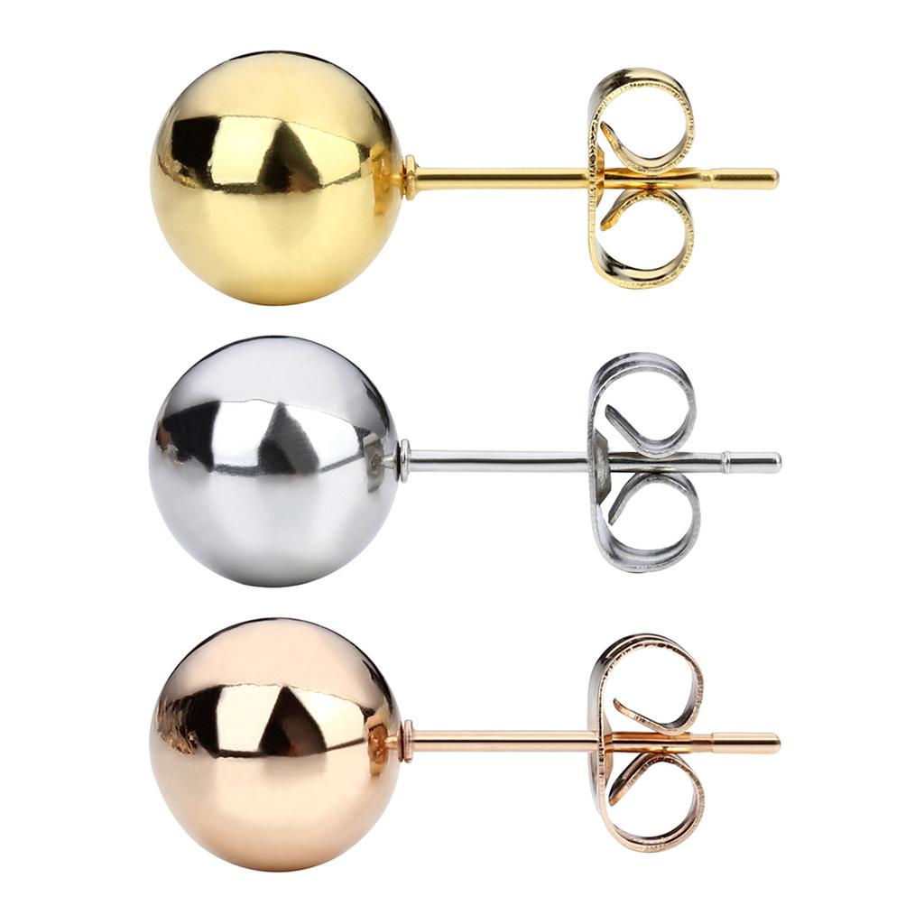10set/lot Stainless Steel Round Ball Earrings Set Stud Post Spherical Ear Studs 2/3//5/6/7/8mm Earring Jewelry for Women Gifts