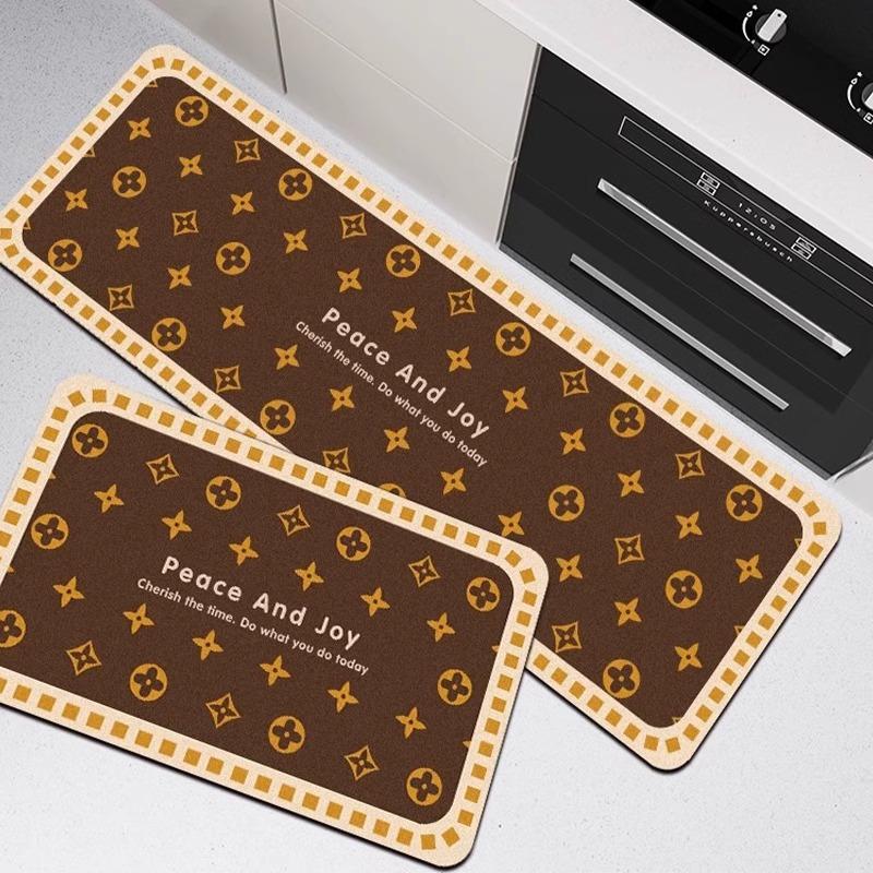 

Туалетный столик с цветочным принтом, теплоизоляционный, впитывающий, нескользящий, простой в уходе, теплоизоляционный коврик для кухонной столешницы, сливной коврик 50 × 140 cm