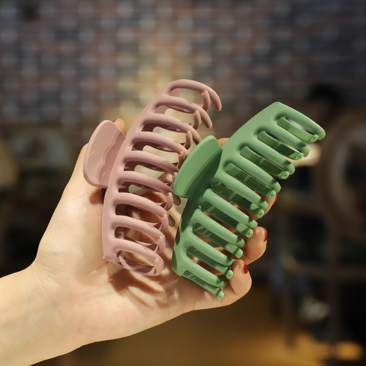 

1 шт., акриловая задняя ложка для волос, коготь для женщин, девушек, заколки для макияжа, аксессуары для волос, зажим для ванны в форме краба, головной убор розовый