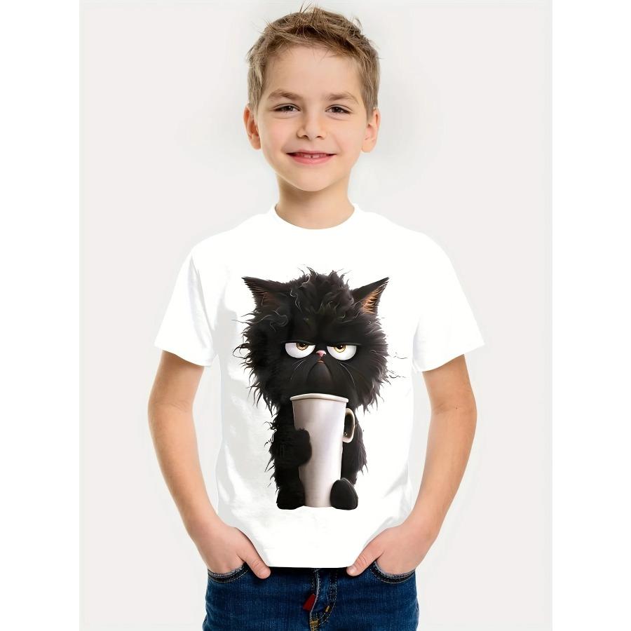 Interessantes 3D-Tier-Druck-T-Shirt für Jungen und Mädchen, kreatives T-Shirt, lässig, kurzärmelig, Tops, T-Shirt für Jungen und Mädchen, Sommerkleidung