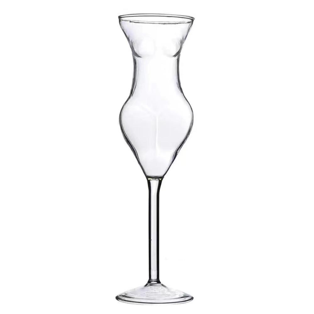 Sichtbares weibliches Körper-Cocktailglas Transparentes Whiskyglas Eleganter Hoher Becher Kneipe Tall white