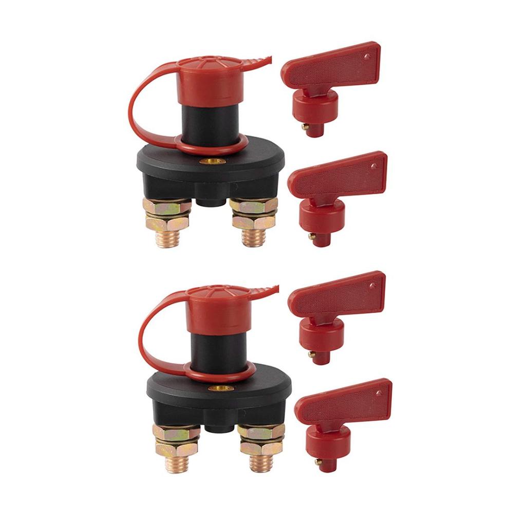 Dual-Hole Keyed RV Battery Disconnect Switch - Power Cut-off Isolator