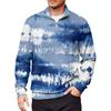 Men's Loose Casual 1/4 Zip Sweatshirt Fashion Printed Long Sleeve Top With Pockets