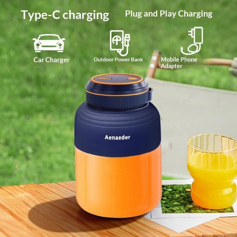 Aenaeder Portable Wireless Juicer Cup 1300Ml Large Capacity Sharp Blades Dual Lids For Outdoor Sports Camping Picnic