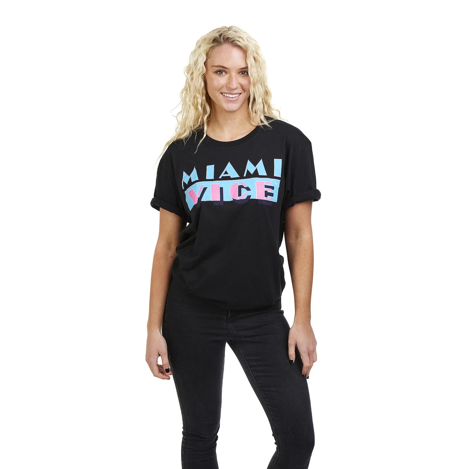 Women s Miami Vice Black Logo T-Shirt 2XL
