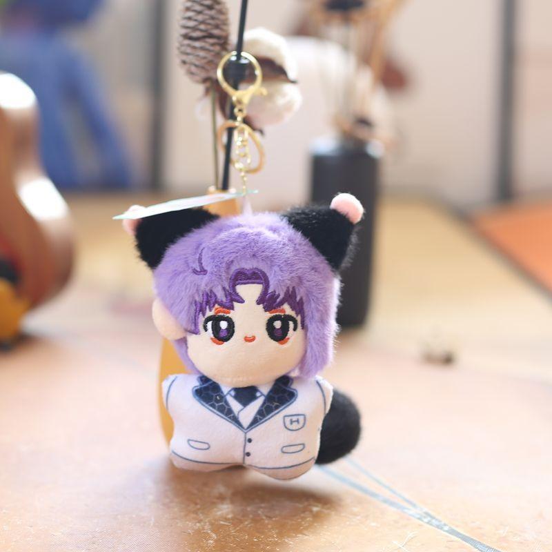 

Blue Animation Lock Plush Keychain Bag Charm Super Soft Pp Cotton Collectors фиолетовый