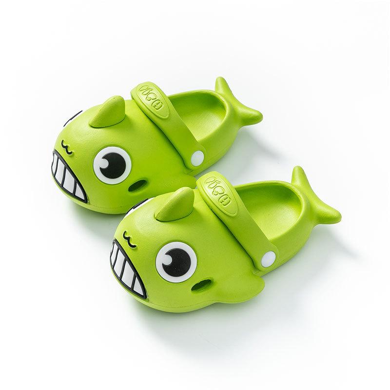 EVA rubber and plastic children's slippers boys and girls cute whale outer wear indoor home soft bottom bag head cool slippers