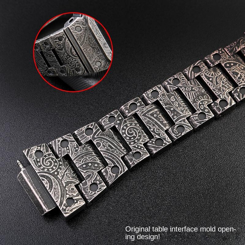 For Casio small square dw5600 GW-b5600 5610 Retro Vintage engraving modified men's watch band and case 316 Stainless steel strap