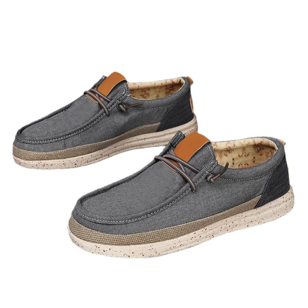 New Large Size Dude Loafers Trendy Casual Shoes Men's Canvas Shoes Foreign Trade Foot Cover Lazy One Pedal Men's Shoes