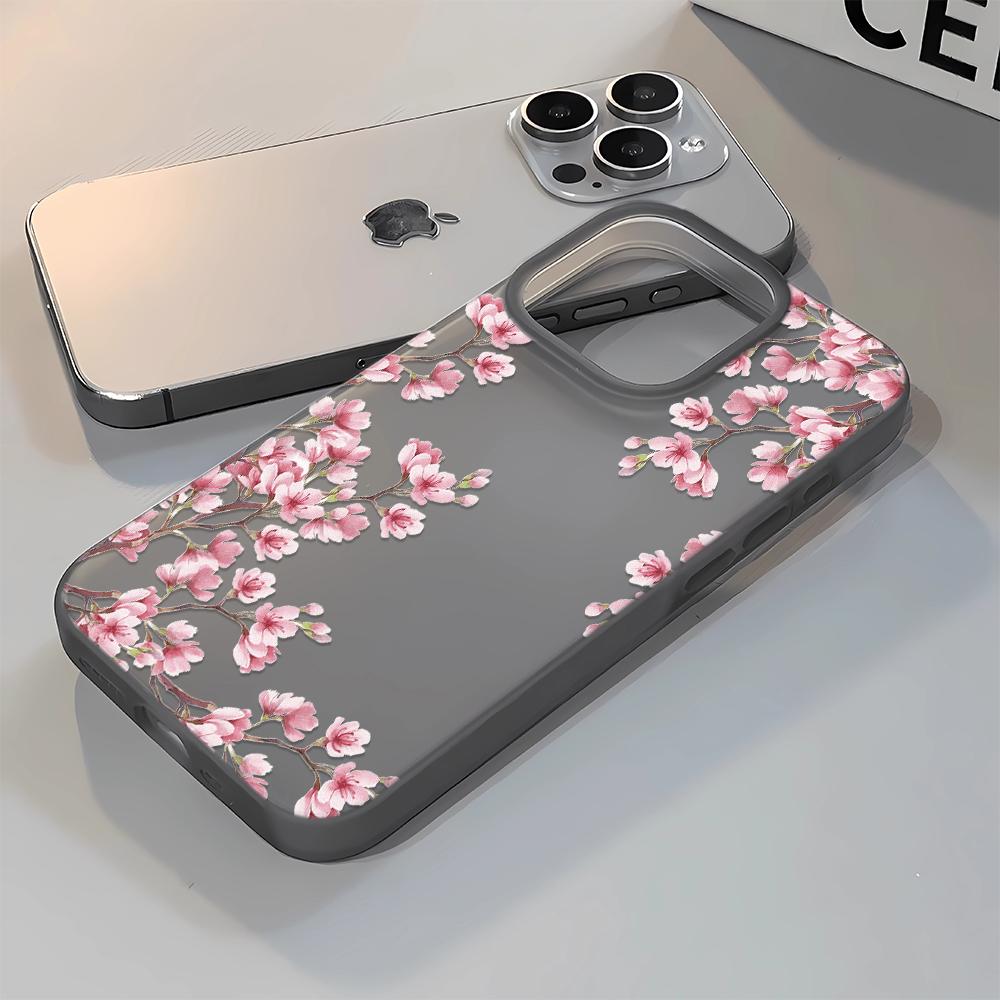 Plum Blossom Design Phone Case For iPhone 17 Air 16 14 15 Pro Plus 13 12 11 Pro Max Shockproof Silicone Phone Cover Fundas