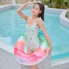 Rainbow 90 Inflatable Ring with Handle, Adult Swimming Float, Strong Buoyancy, Perfect for Summer Beach Fun, Water Play, Pool Parties, Beach,