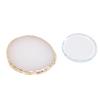 Nail Art Polish Palette Glass Resin Gilded Edges Nail Art Makeup Mixing Tray for Nail Salon DIY Enthusiasts 2pcs