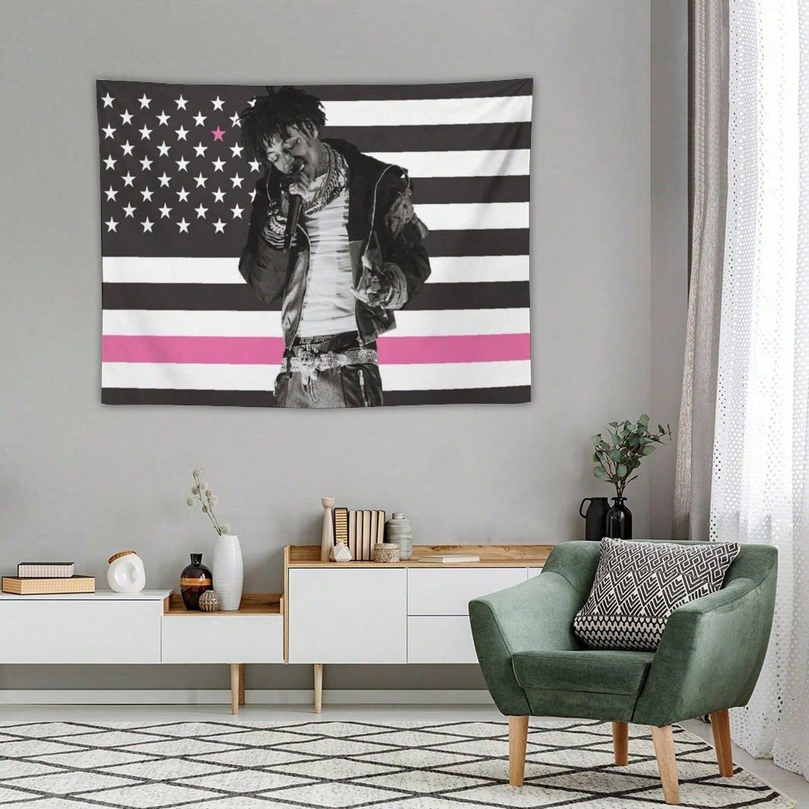 

1pc Fashion Icon Portrait Polyester Tapestry 2D Print Cool Star Style Wall Art Decor for Bedroom Living Room Perfect gift 74x94cm(29x37in)