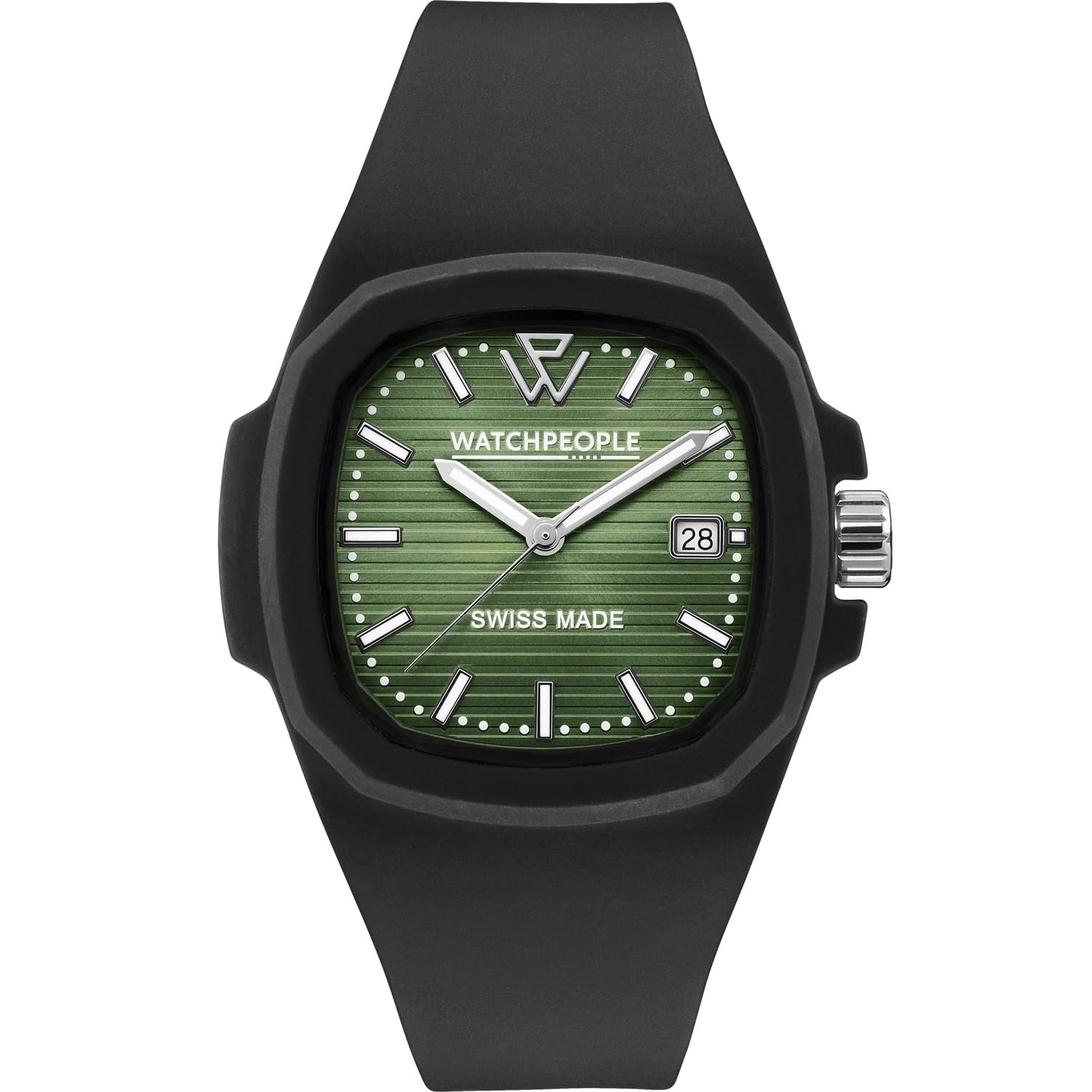 Часы WP4 700334 Timeless Green Line Черный силиконовый ремешок 44 мм Мужские