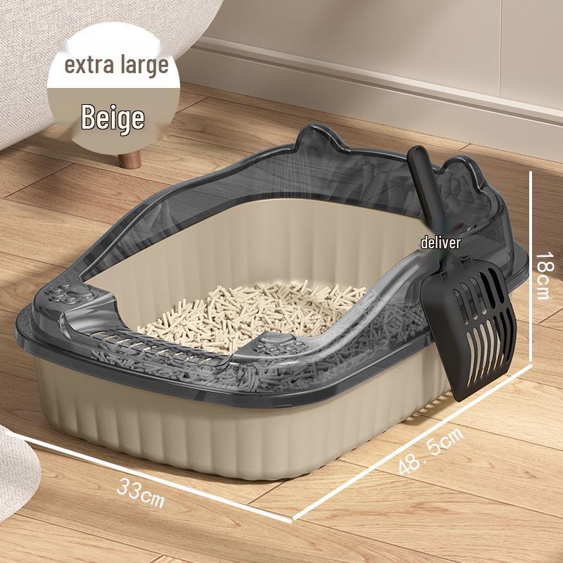 Maine Coon Extra Large Open Cat Litter Box - Anti-Splash Design for Kittens